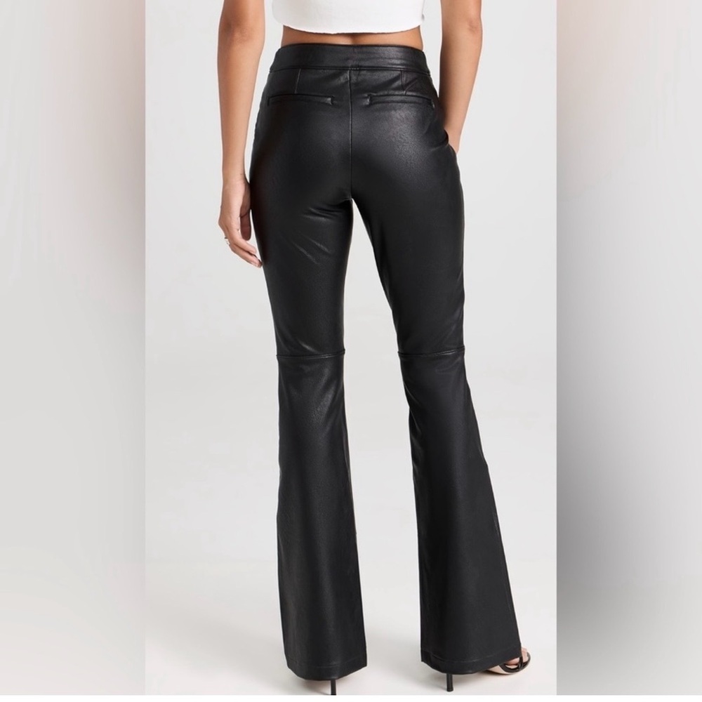 Spanx Leather Like Flare Pants Luxe Black Pull On Women’s Sz L - Picture 3 of 16